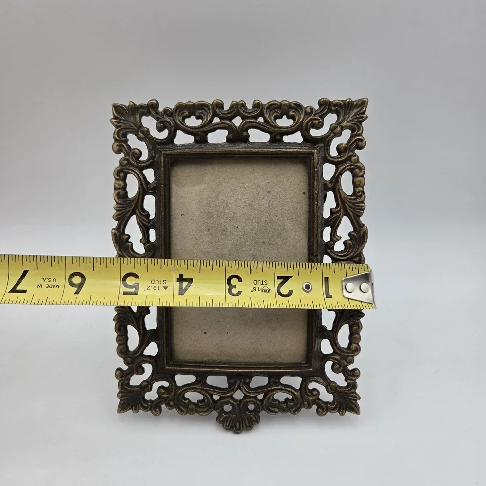 Vintage Antique Victorian  Metal Ornate Picture Photo Frame 4.75